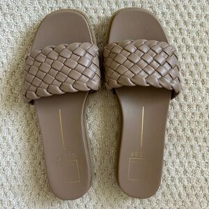 Dolce Vita Tan Woven Slide Sandals